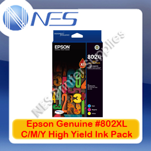 Epson Genuine #802XL C/M/Y High Yield Ink Set->WF-4720/WF-4740/WF-4745 T356592